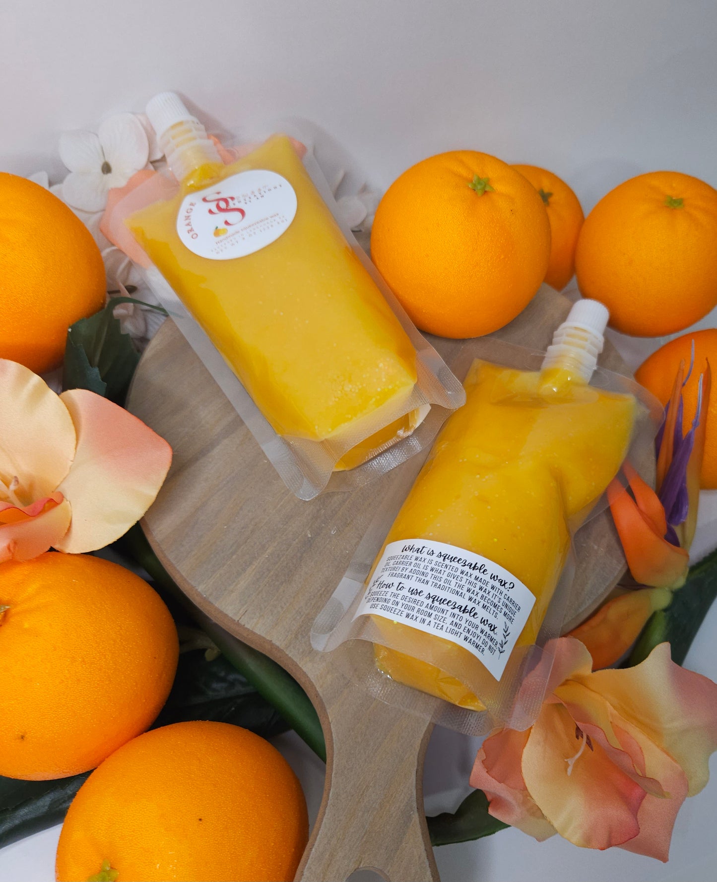 Orange squeezeable wax