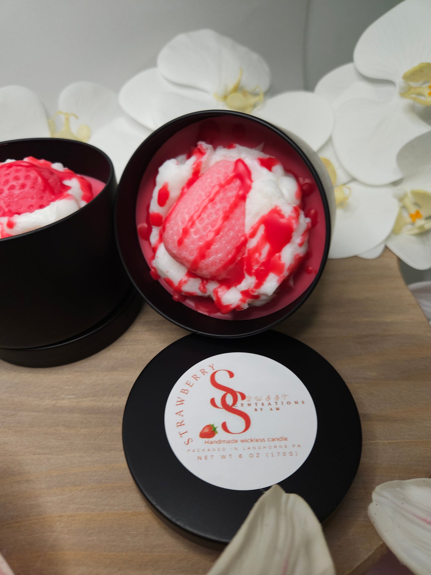 Strawberry Wickless Candles