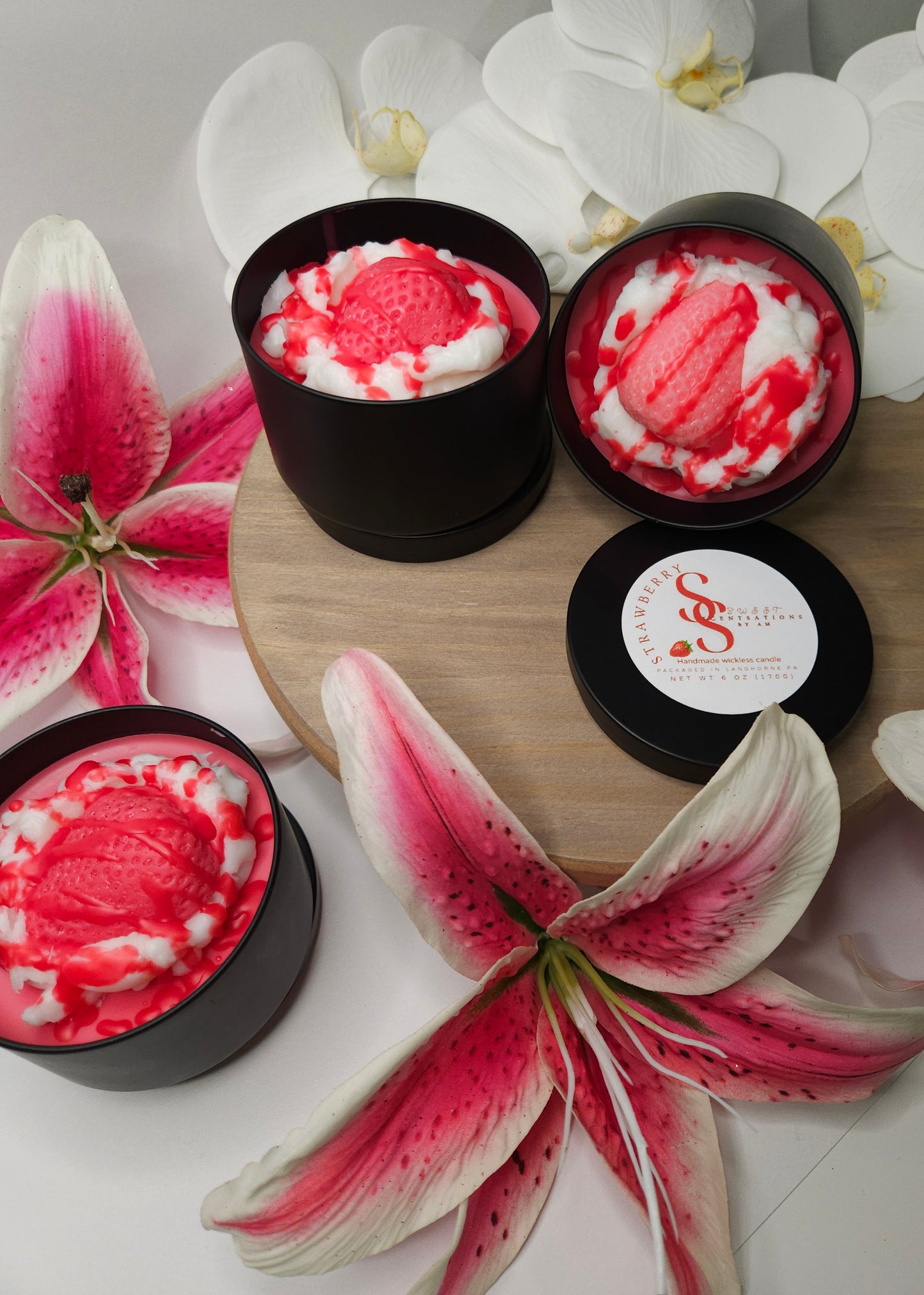 Strawberry Wickless Candles